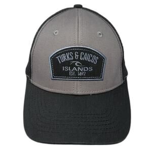 Turks & Caicos Islands Snapback Trucker Hat Black One Size Blue 84